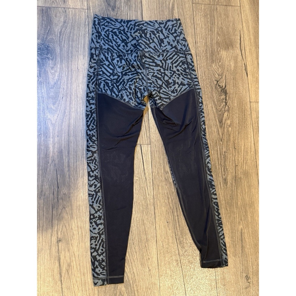 Lululemon Hot To Street Pant Biggie Brushed Animal Coal Black Mesh Leggings Sz 8